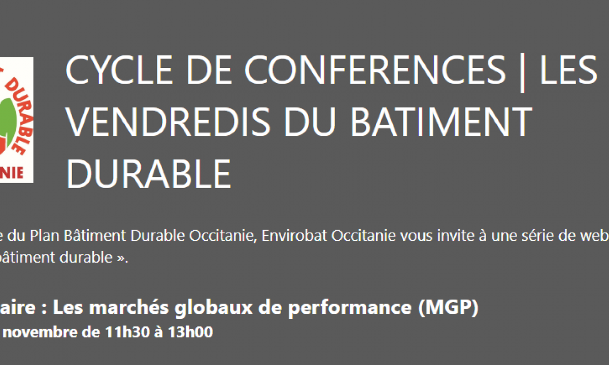 Conférence : Les vendredis du bâtiment durable