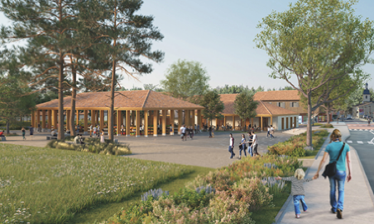 Halle et de deux bâts. mixtes, aménagement du bourg de SAINT-SELVE (33)